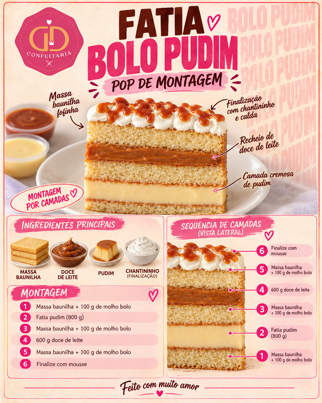 Fatia Bolo Pudim — POP de montagem